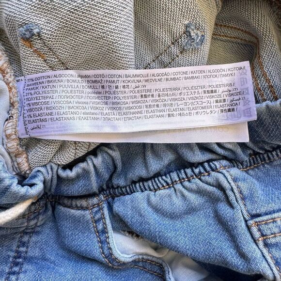 Mango Denim Pull On Shorts Drawstring Closure Blue Jeans H& M short Sleeves Sh - Picture 4 of 8